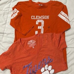 Clemson Tees- 1 Elbow length sleeve-1 short sleeve- Sold as set- 2 for $25